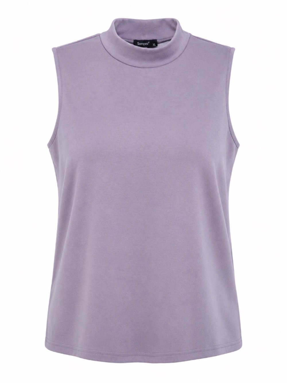 Sampeel XL Lavender Mock Neck Sleeveless Top Stretch Knit Blouse